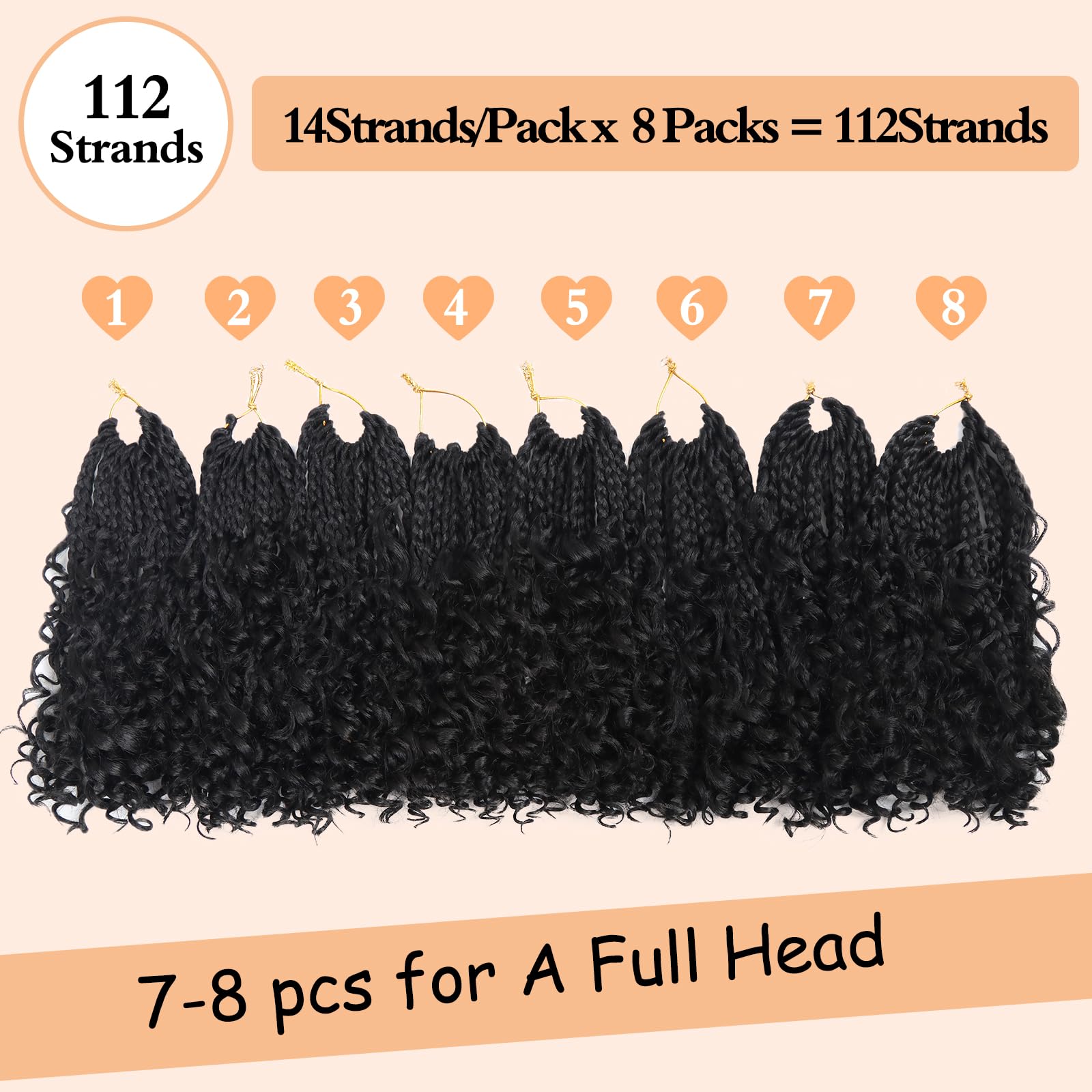 Julen Goddess Box Braids 8in curly ends add fullness and movement