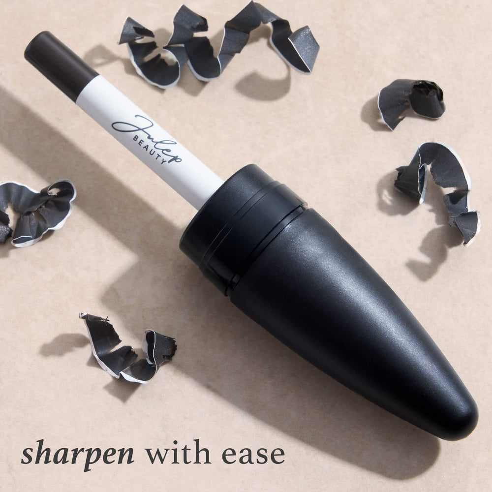 Julep Bronze Shimmer eyeliner on top lash line close-up