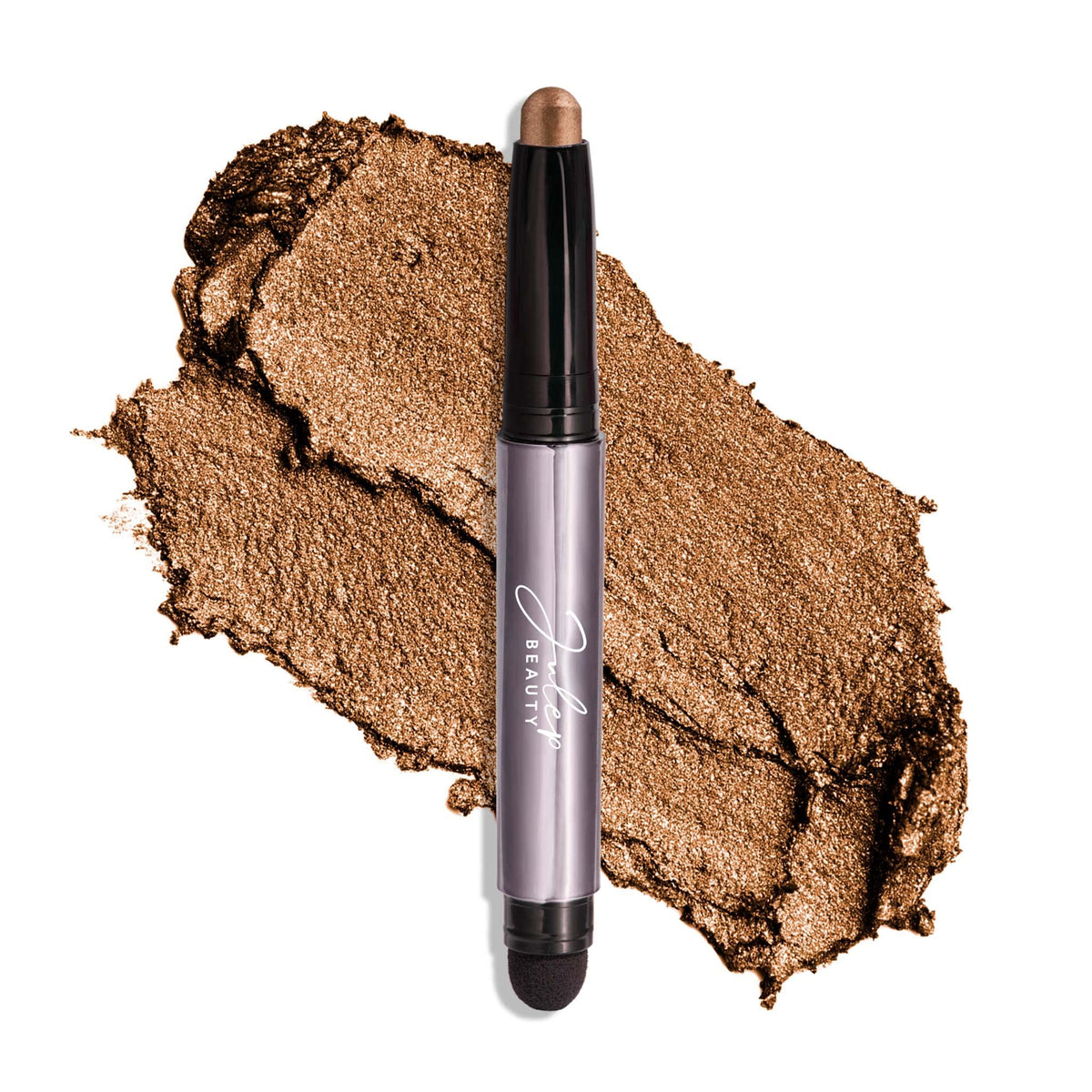 Julep Eyeshadow 101 Bronze Shimmer application close-up shows seamless cream-to-powder finish.