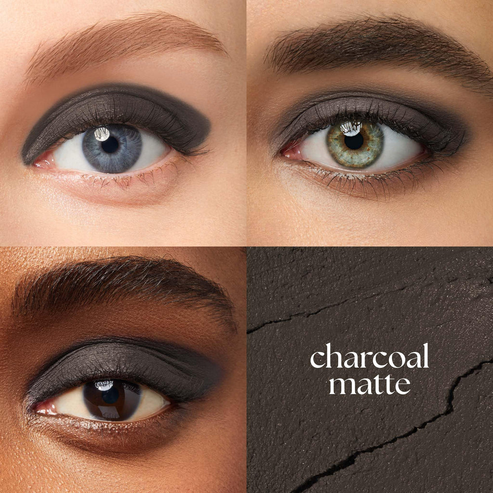 Julep Eyeshadow 101 Charcoal Matte stick application angle shows smooth glide on lids