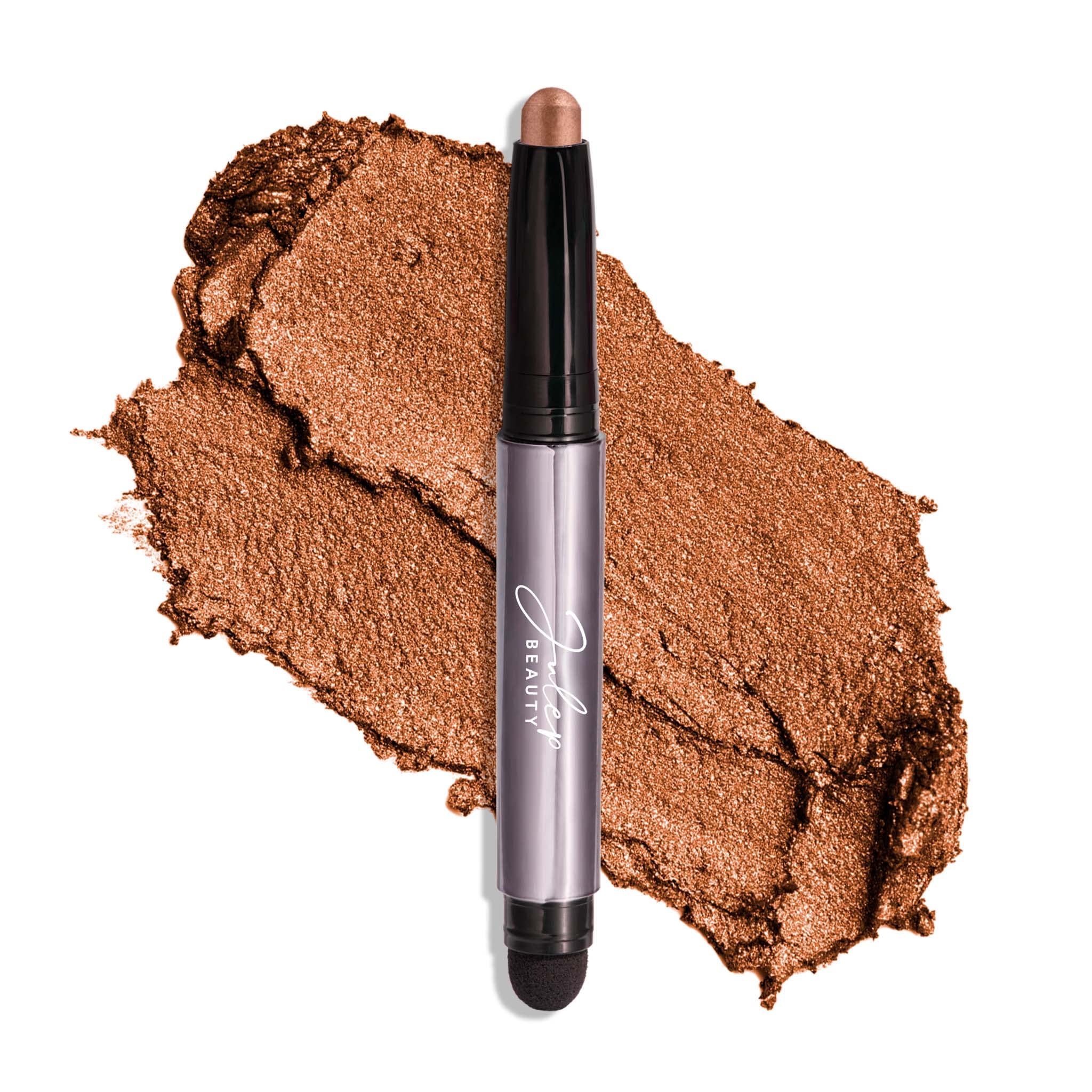 Julep Eyeshadow 101 Copper Shimmer application delivers rich bronze pigment for versatile looks.