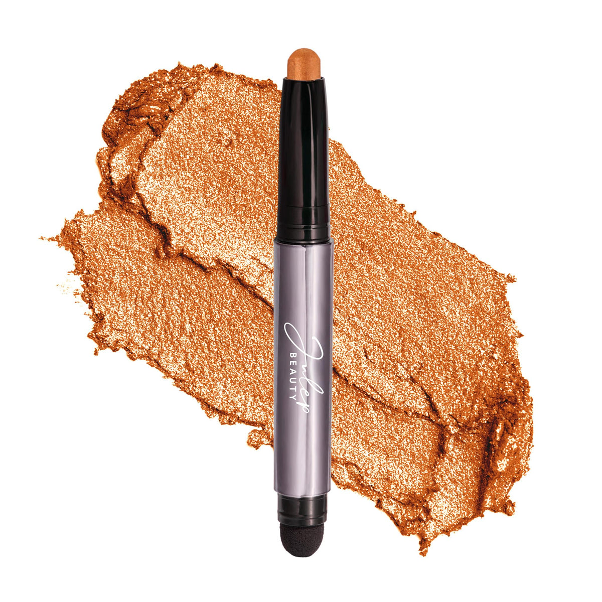 Julep Eyeshadow 101 Marmalade Shimmer application shows creamy glide for quick color.