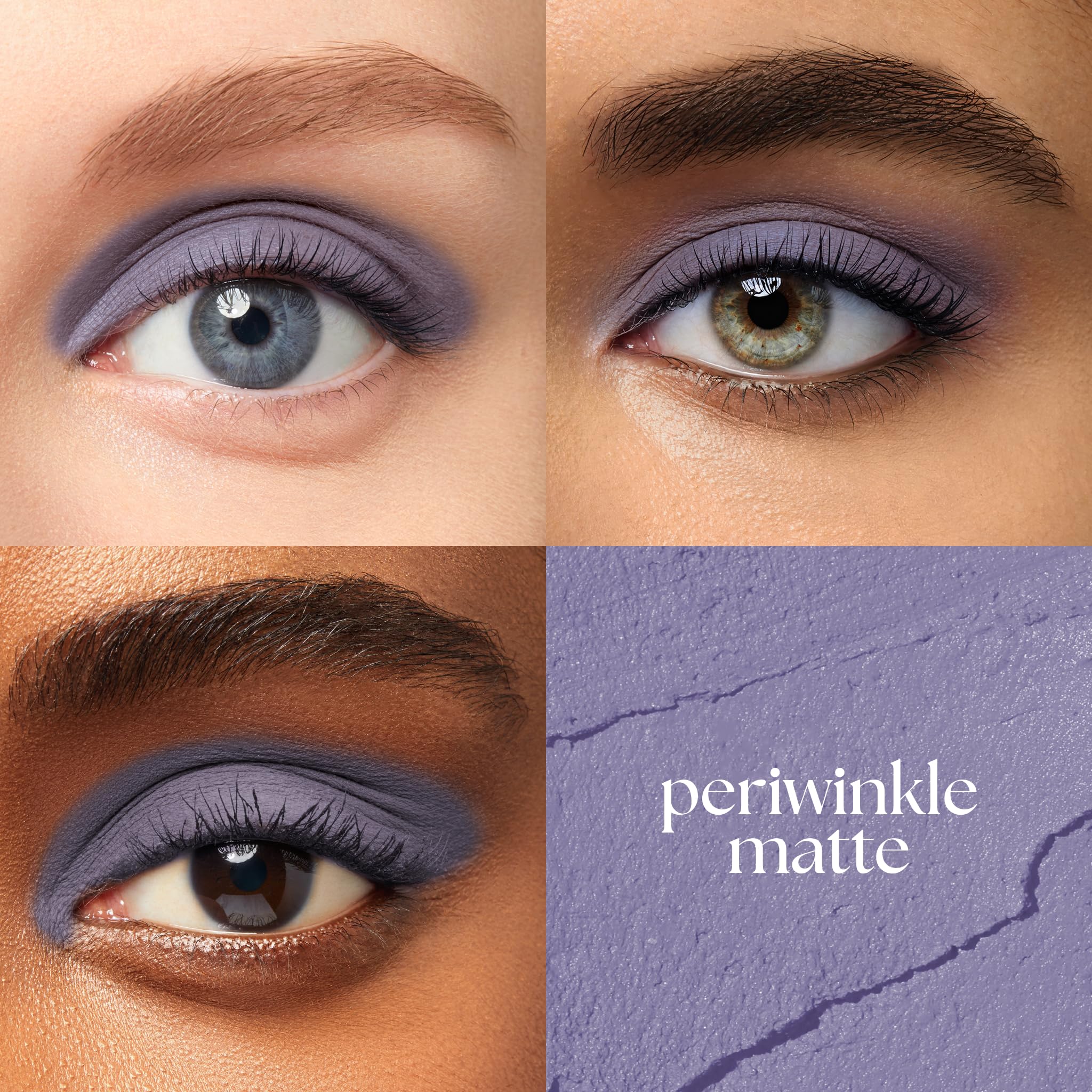 Julep Eyeshadow 101 periwinkle matte wand closeup showcases rich pigment.