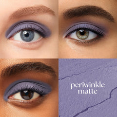 Julep Eyeshadow 101 periwinkle matte wand closeup showcases rich pigment.