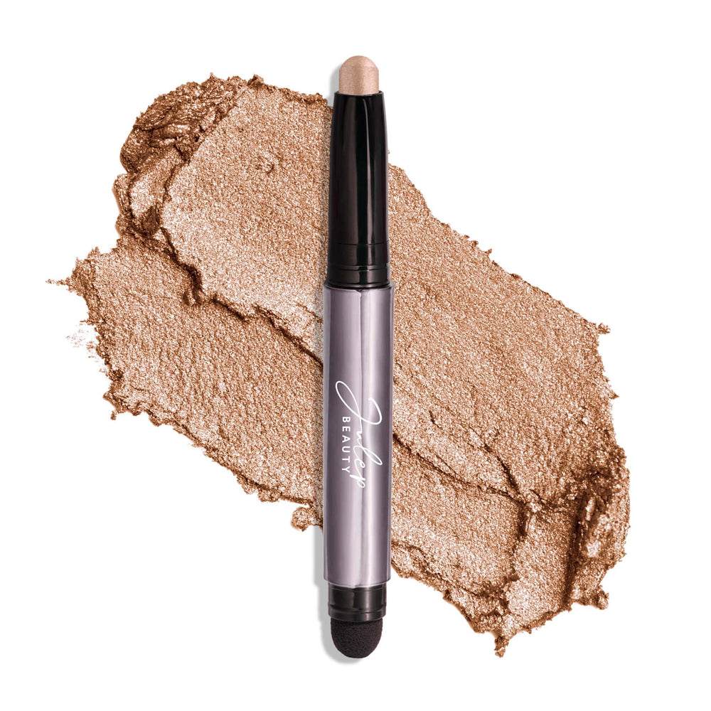 Julep Eyeshadow 101 Sand Shimmer swatch reveals champagne glow for long-lasting everyday looks.
