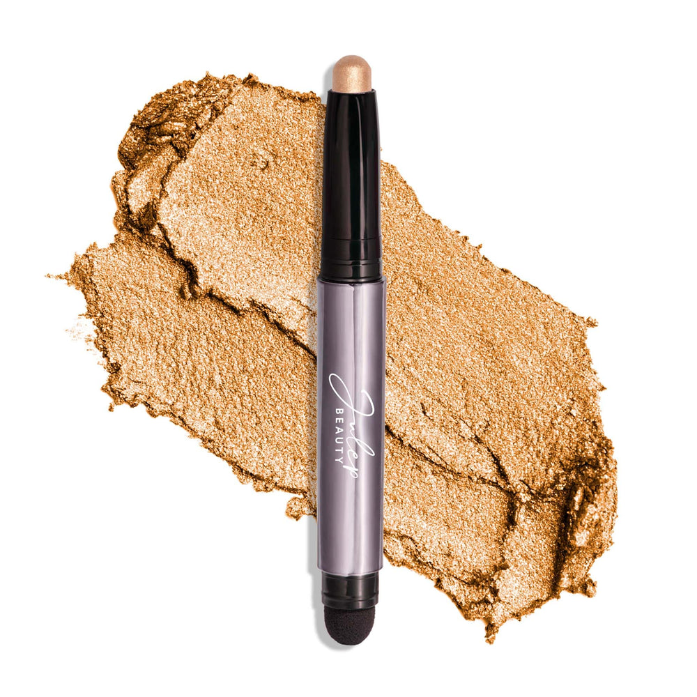 Julep Eyeshadow 101 warm gold shimmer swatch shows long-lasting color for day-to-night looks.