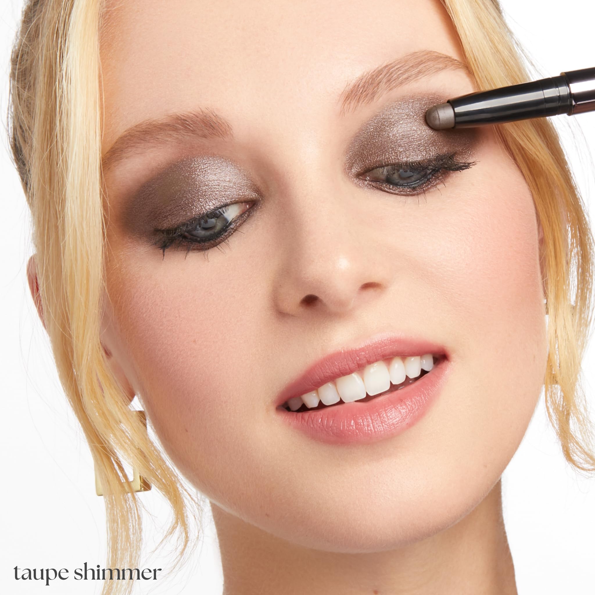Julep Eyeshadow 101 waterproof swatch demonstrates crease resistance on lids.