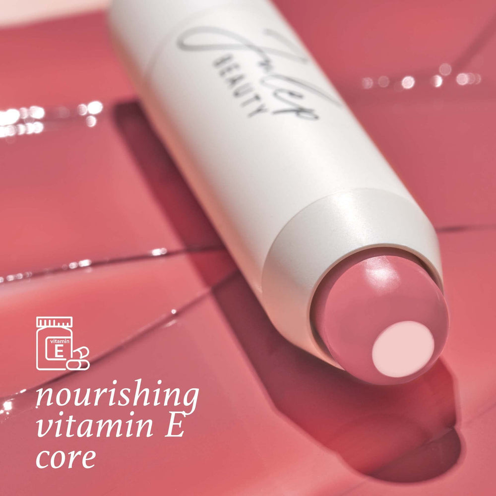 Julep It's Balm Tint Nectar Pink Creme gloss finish close-up on lips