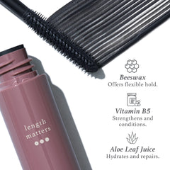 Julep Length Matters mascara applying to lashes for dramatic definition.