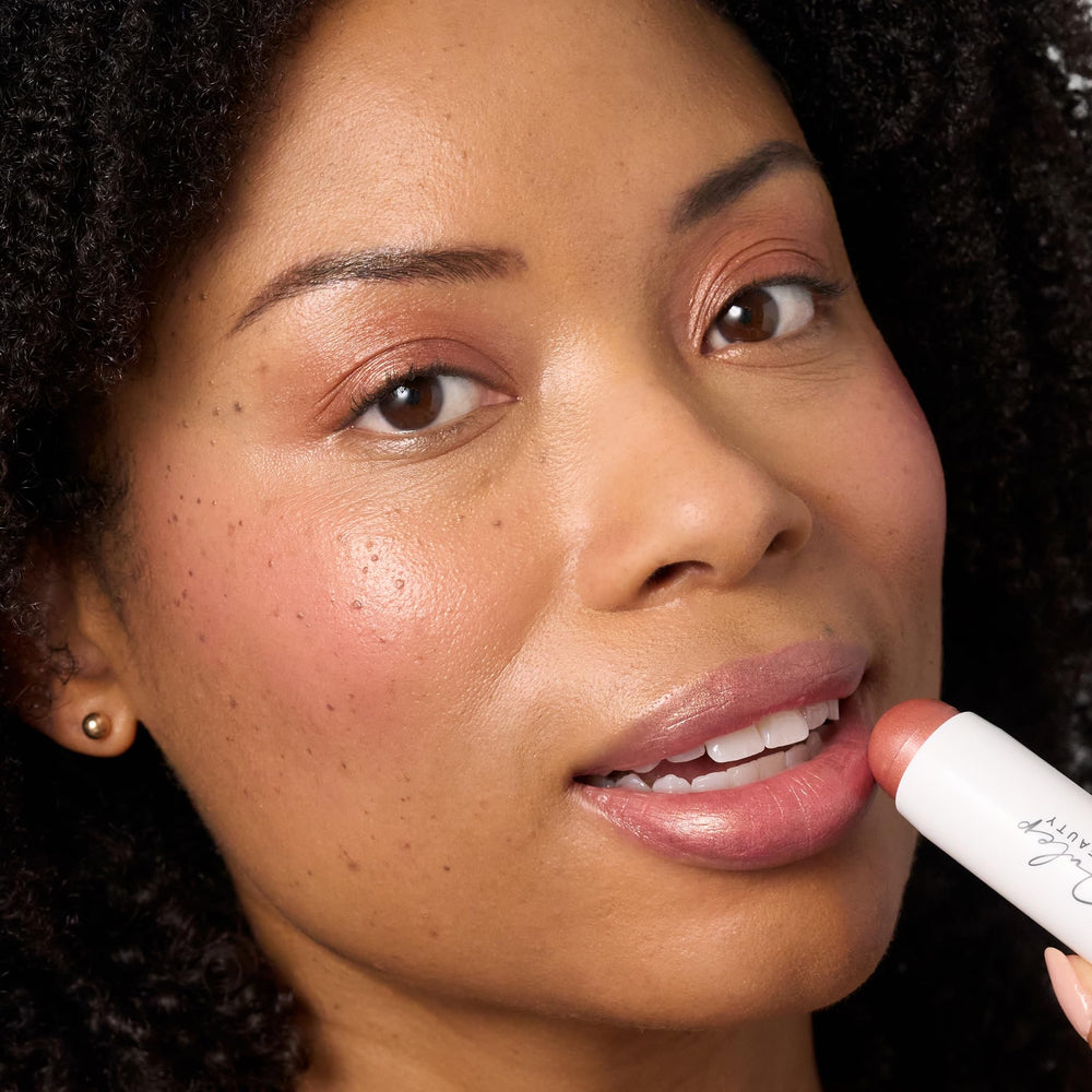 Julep blush stick with soft radiant finish on skin