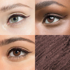 Julep When Pencil Met Gel eyeliner Chocolate Brown Shimmer applied on lash line for precise stroke