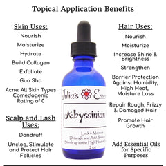Julia's Essentials Abyssinian oil dropper bottle for precise application and effortless nourishment.