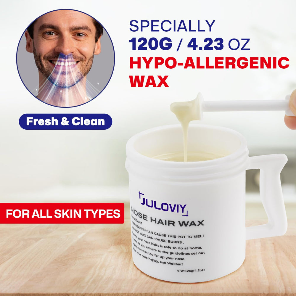 Juloviy nose wax kit overview showing full grooming setup