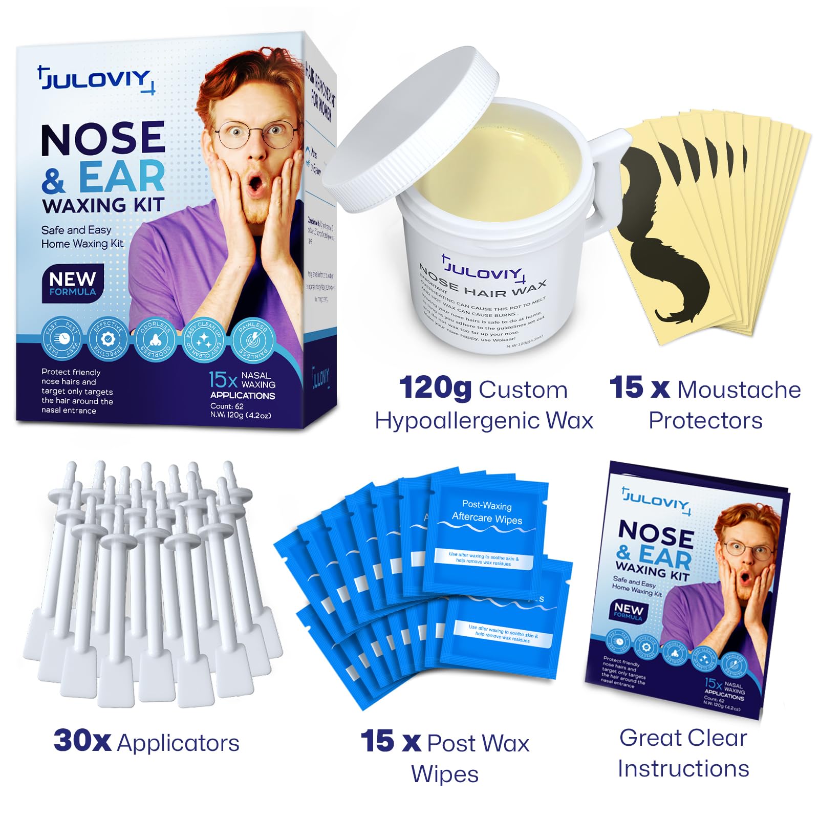 Juloviy nose and ear hair removal action with complete kit