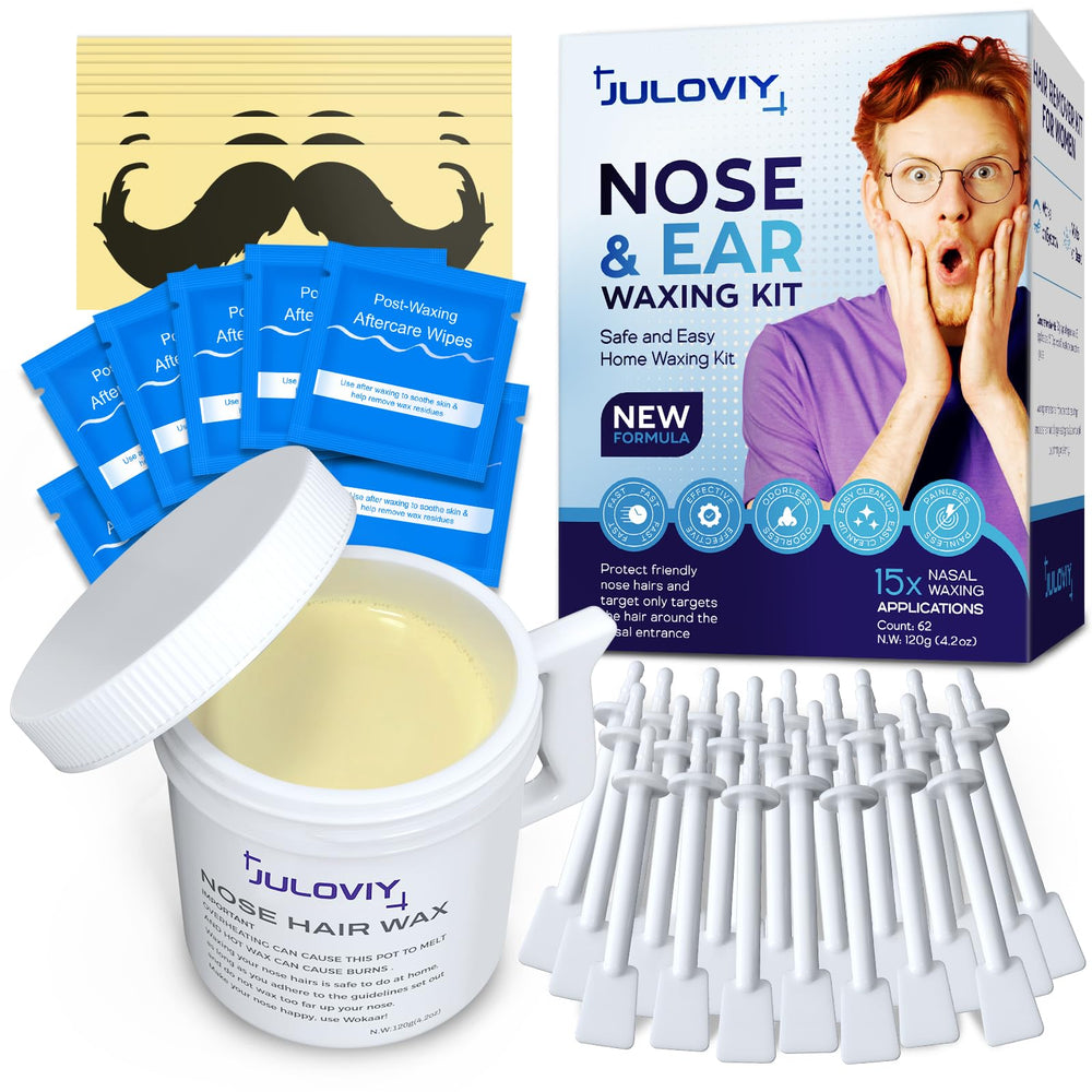Juloviy nose wax 120g jar for painless nasal hair removal and smoother skin