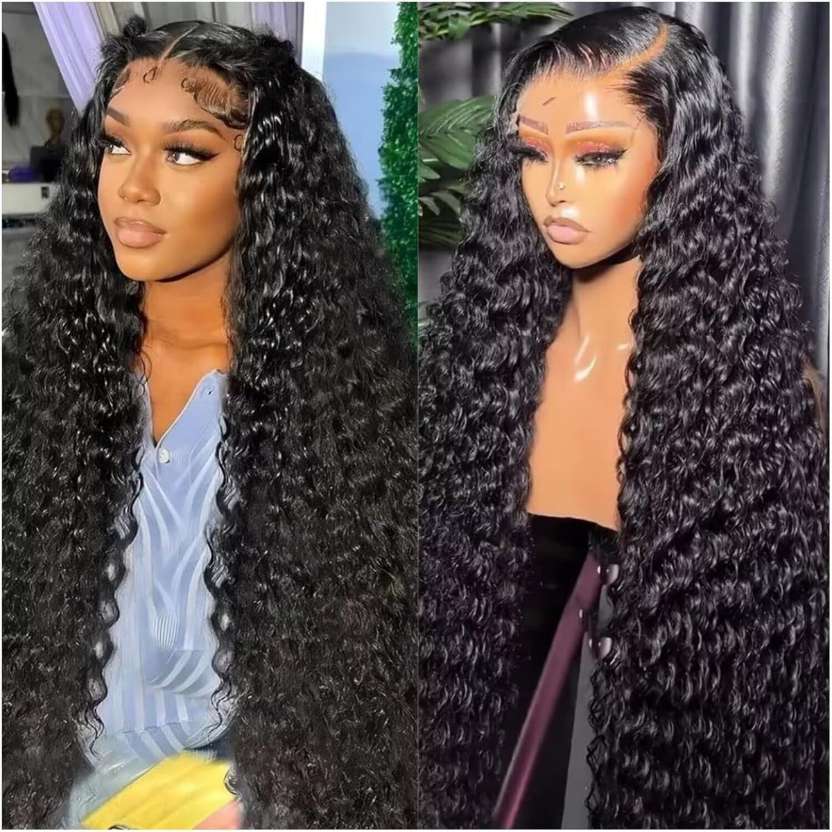 Jumida wet-and-wavy 13x6 lace-front wig with natural hairline and voluminous waves.