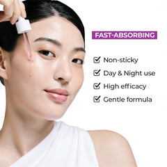 JUMISO Niacinamide 20 Serum drops dispensed for precise application during routine.