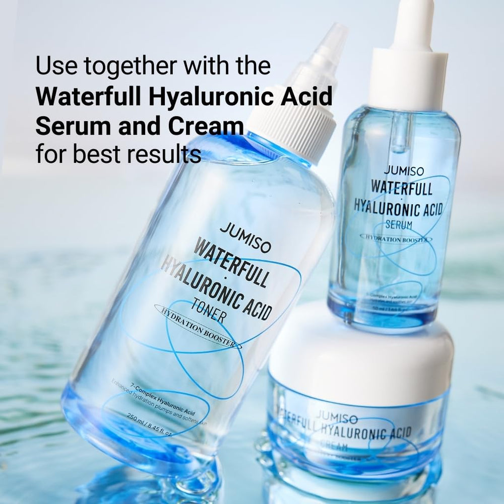 JUMISO Waterfull Hyaluronic Toner in routine with cream for enhanced hydration
