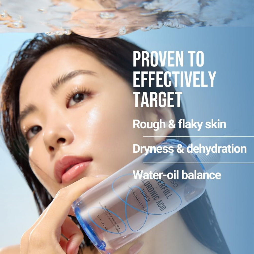 JUMISO Waterfull Hyaluronic Toner on skin indicating quick absorption