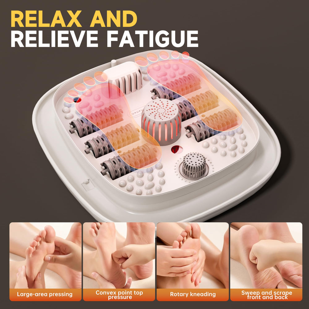 Junatuqiu Foot Spa LCD Display shows real-time and set temperatures for easy control.
