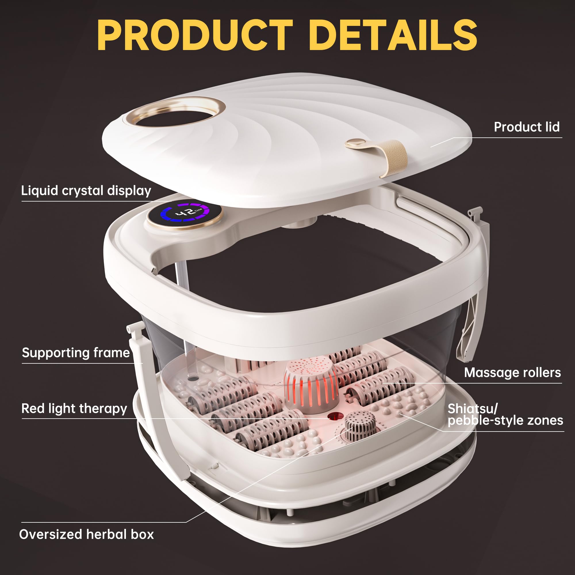 Junatuqiu Foot Spa Remote Control enables hands-free adjustments during a session.