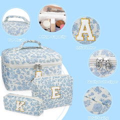 Junesters floral pattern makeup bag brightens your vanity and helps sort