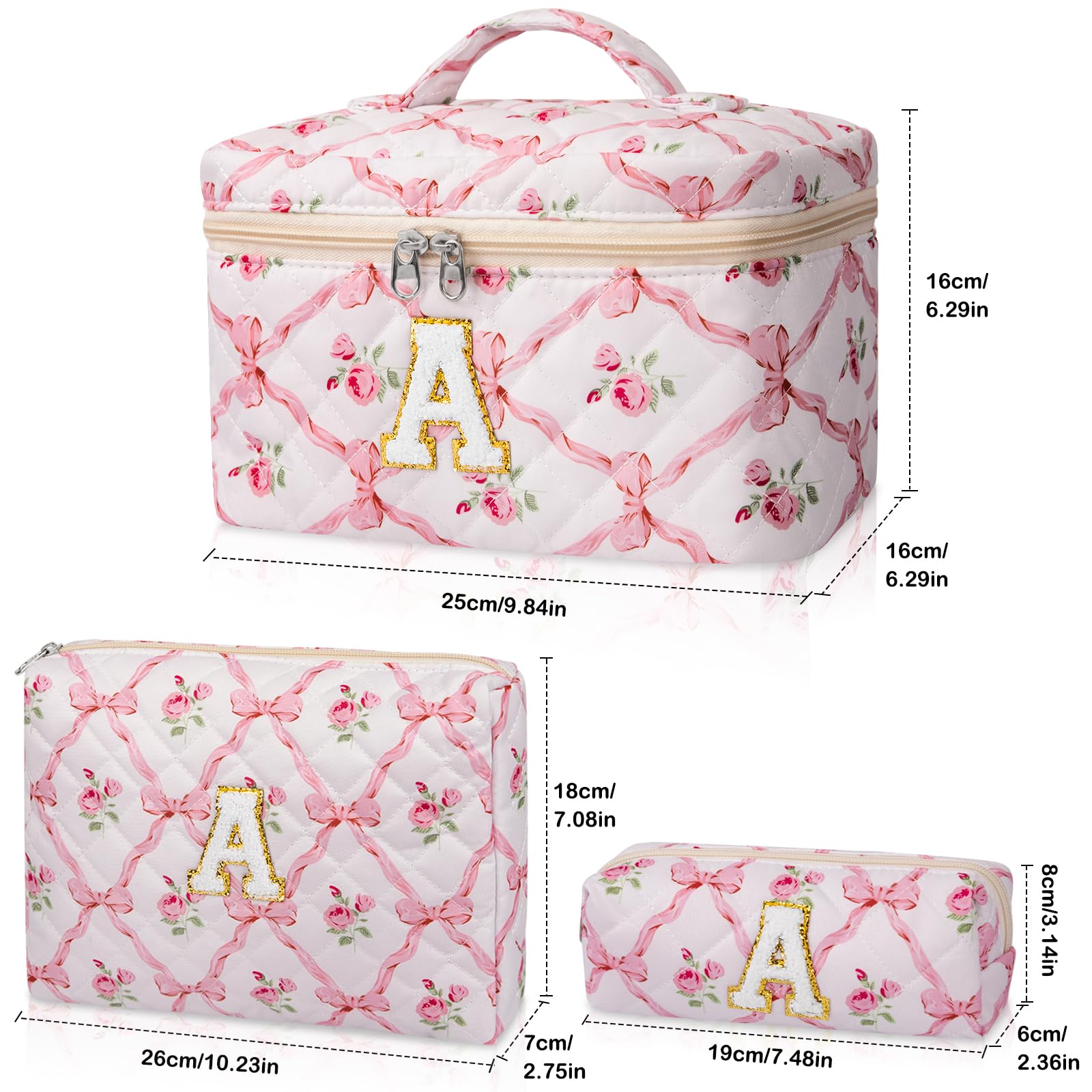 Junesters makeup bag gold zipper detail enables smooth, hassle-free access