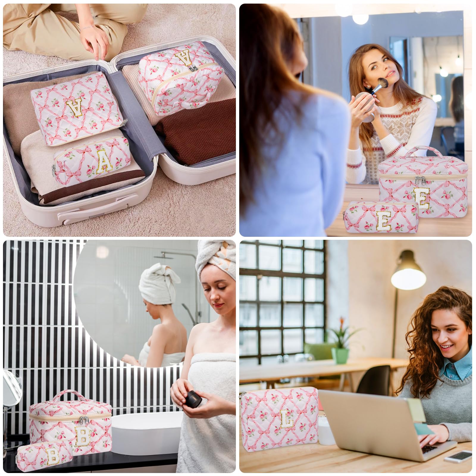 Junesters makeup bag portable handle makes packing and carrying effortless