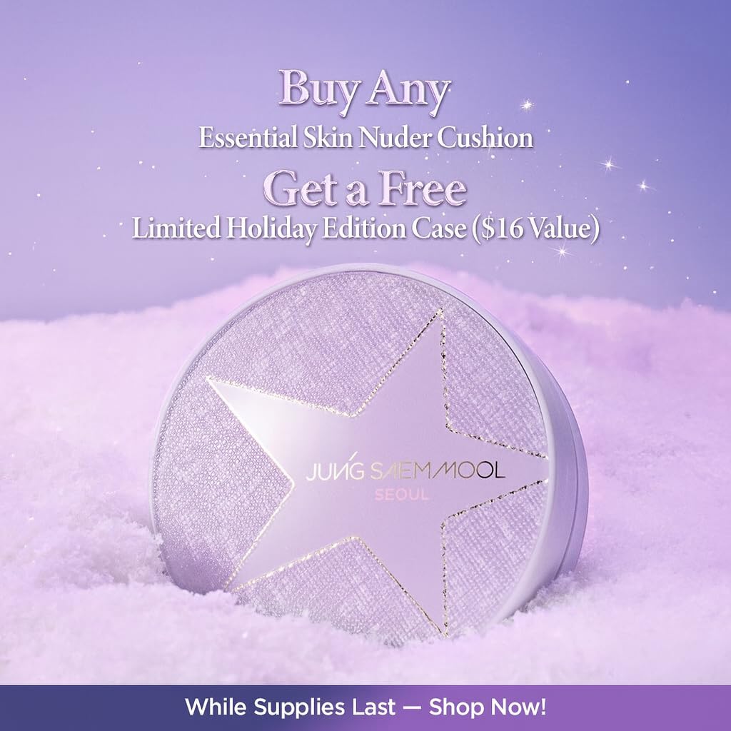 Jung Saem Mool cushion dewy finish close-up offering radiant skin glow
