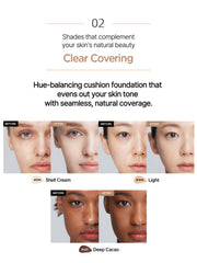 JUNG SAEM MOOL Essential Skin Nuder Cushion puff for quick application.