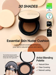 JUNG SAEM MOOL Essential Skin Nuder Cushion mesh puff enables precise, even coverage.