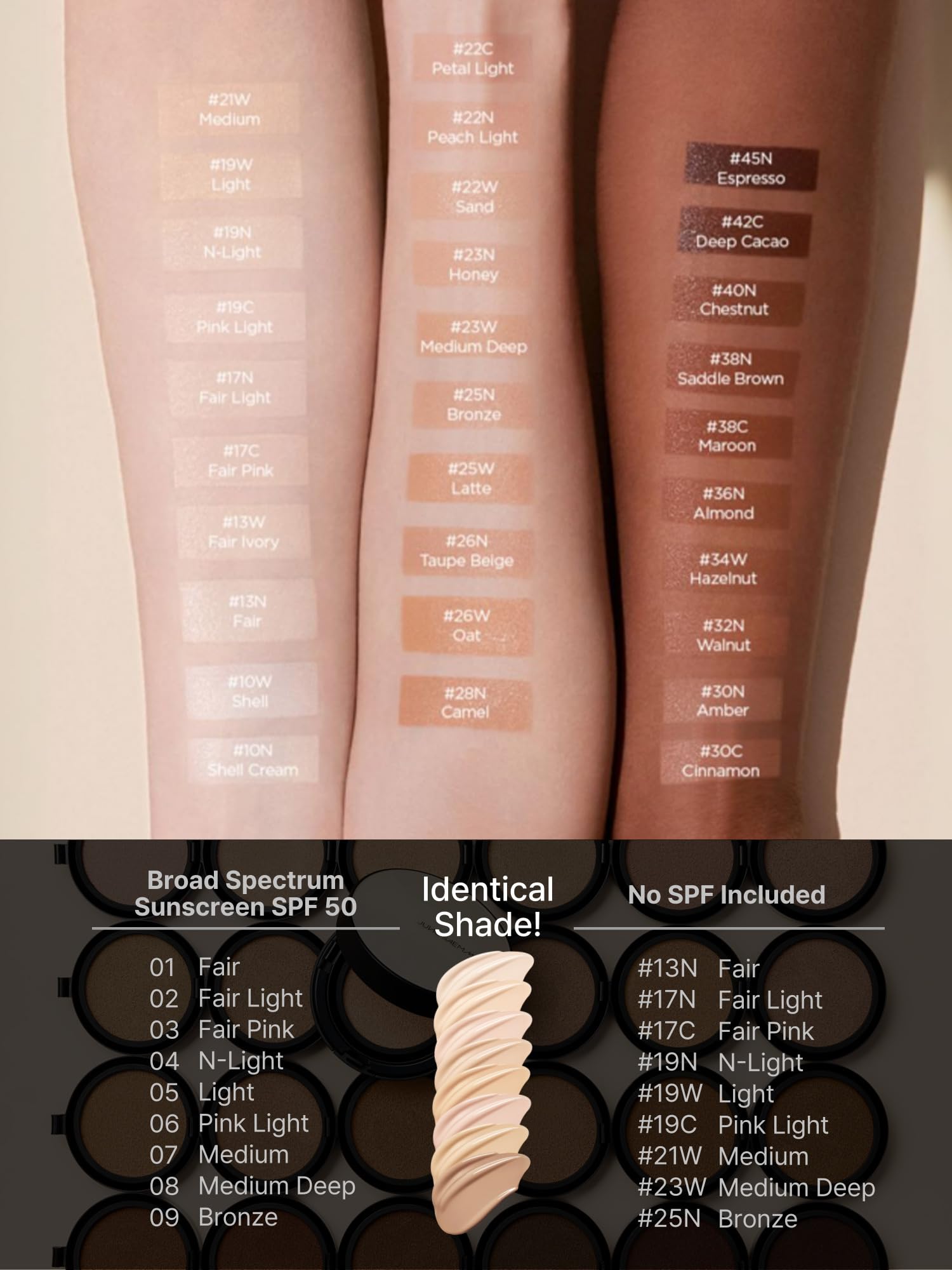 JUNG SAEM MOOL Essential Skin Nuder Cushion closeup reveals pore-blurring effect.