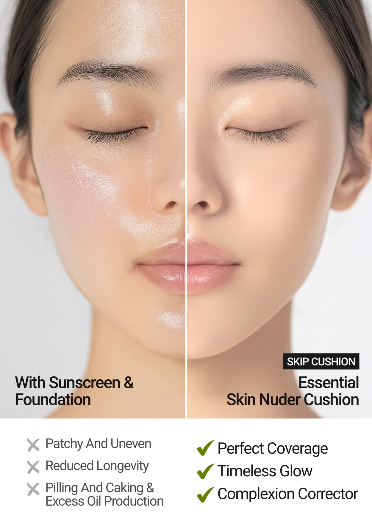 Jung Saem Mool cushion texture close-up hints blendable coverage.