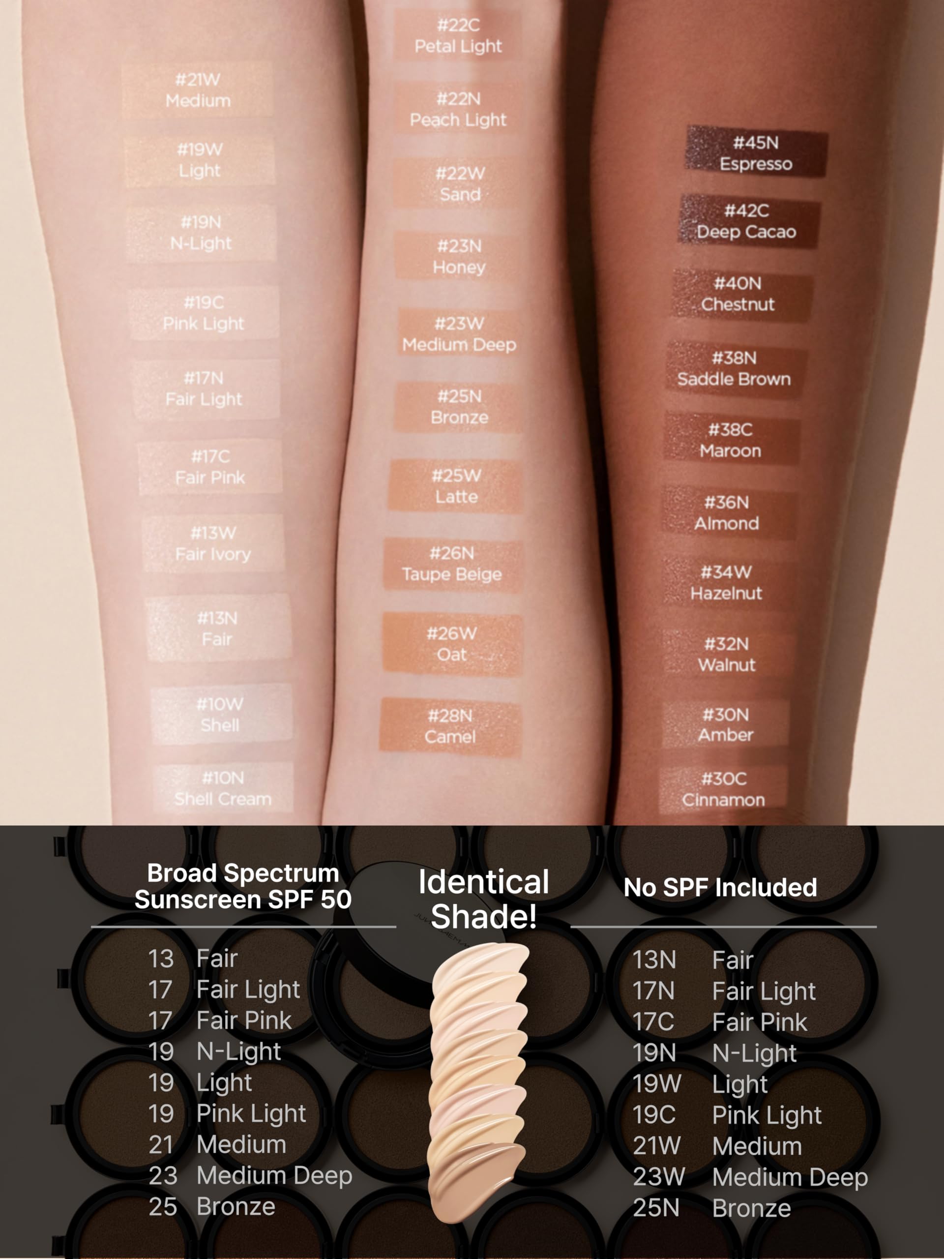 JUNG SAEM MOOL cushion application swirl demonstrating skin-like coverage