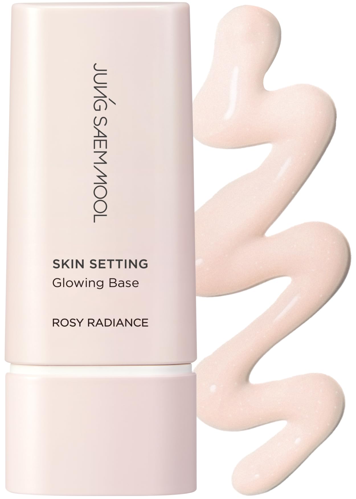 Jung Saem Mool Skin Setting Glowing Base bottle close-up shows radiant hydration for makeup prep