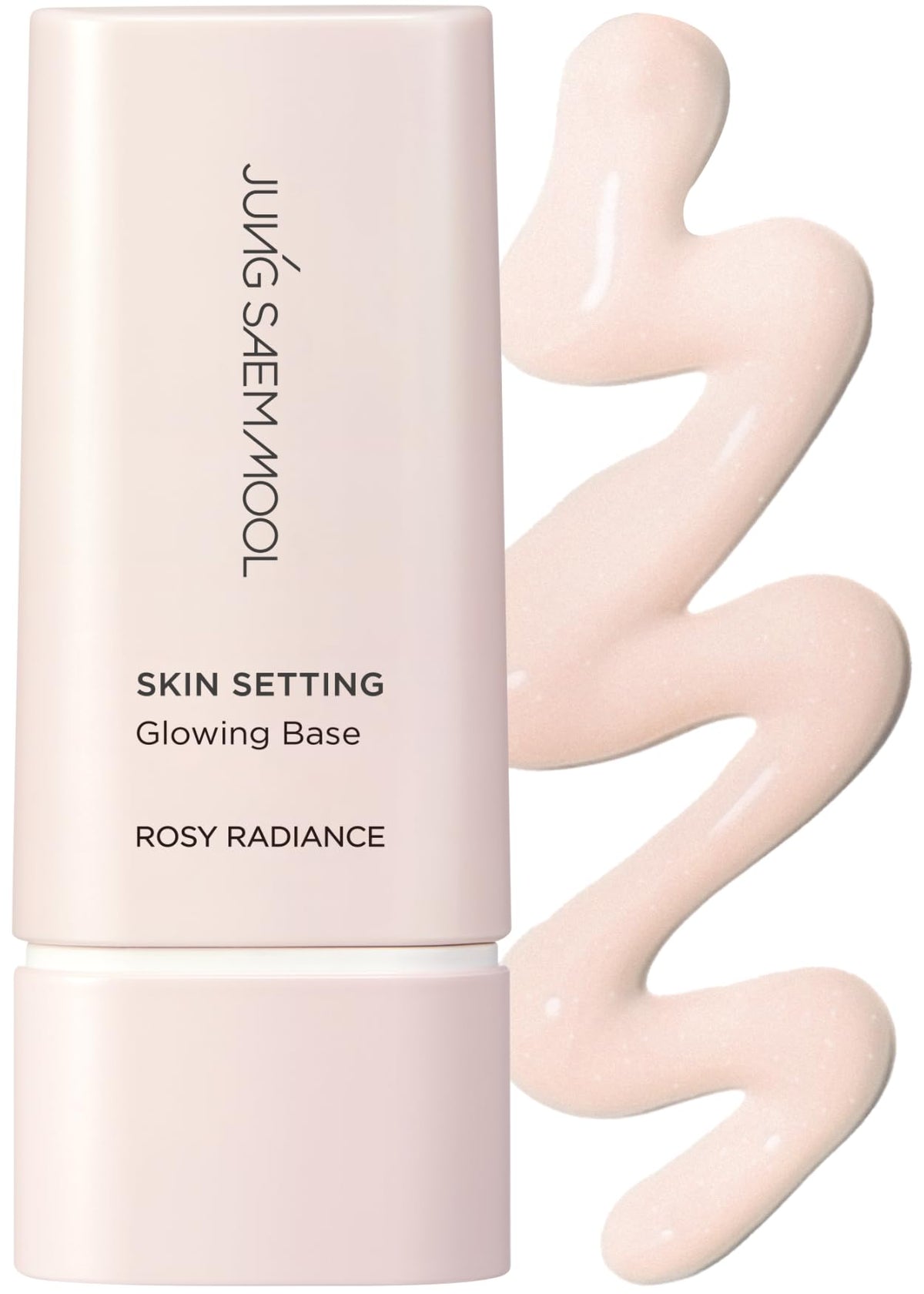 Jung Saem Mool Skin Setting Glowing Base bottle close-up shows radiant hydration for makeup prep