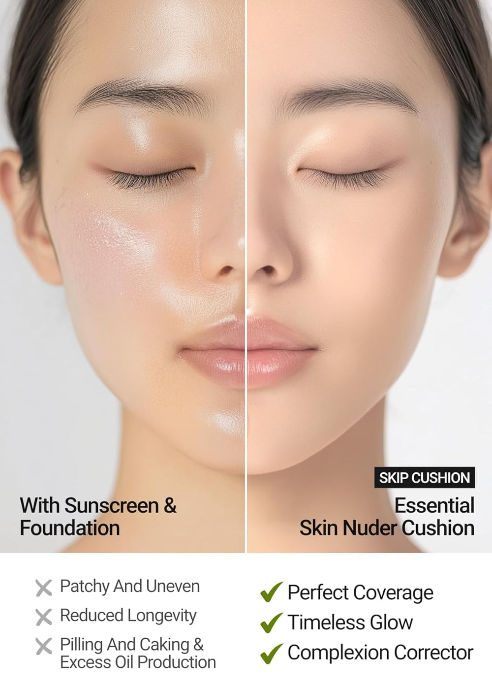 Jung Saem Mool SPF cushion texture closeup showing lightweight, hydrating formula.