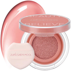JUNG SAEM MOOL Artist Cushion Blush Coral Halo closeup showcases radiant translucent glow.