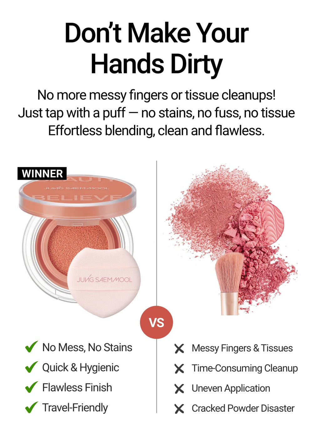 JUNG SAEM MOOL Coral Halo on light skin for natural, watercolor-like finish.