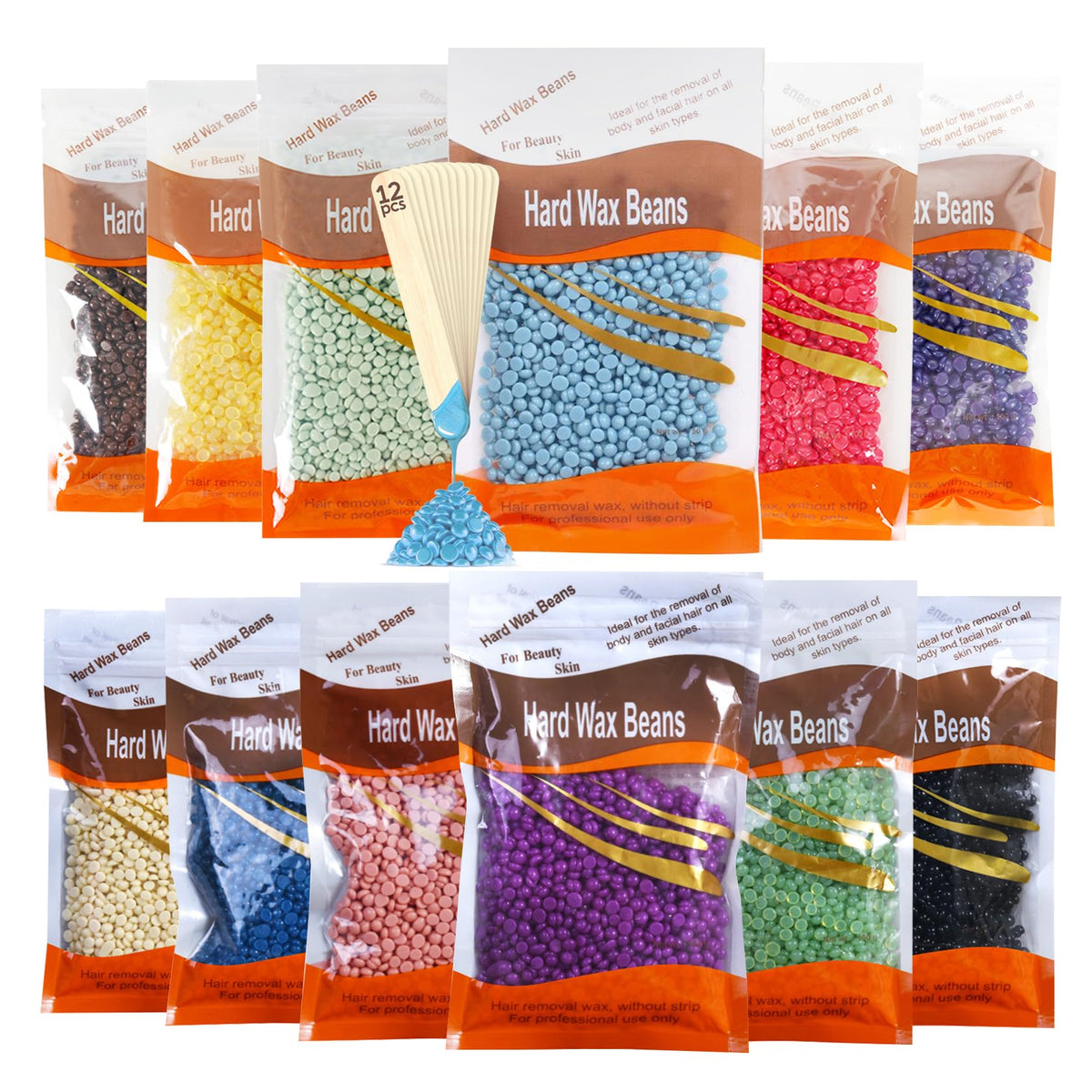 JunKuJK hard wax beads set packaging, convenient at-home waxing.