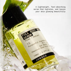 JUNO & Co Nourishing Lotion swatch shows creamy texture and smoothing capabilities