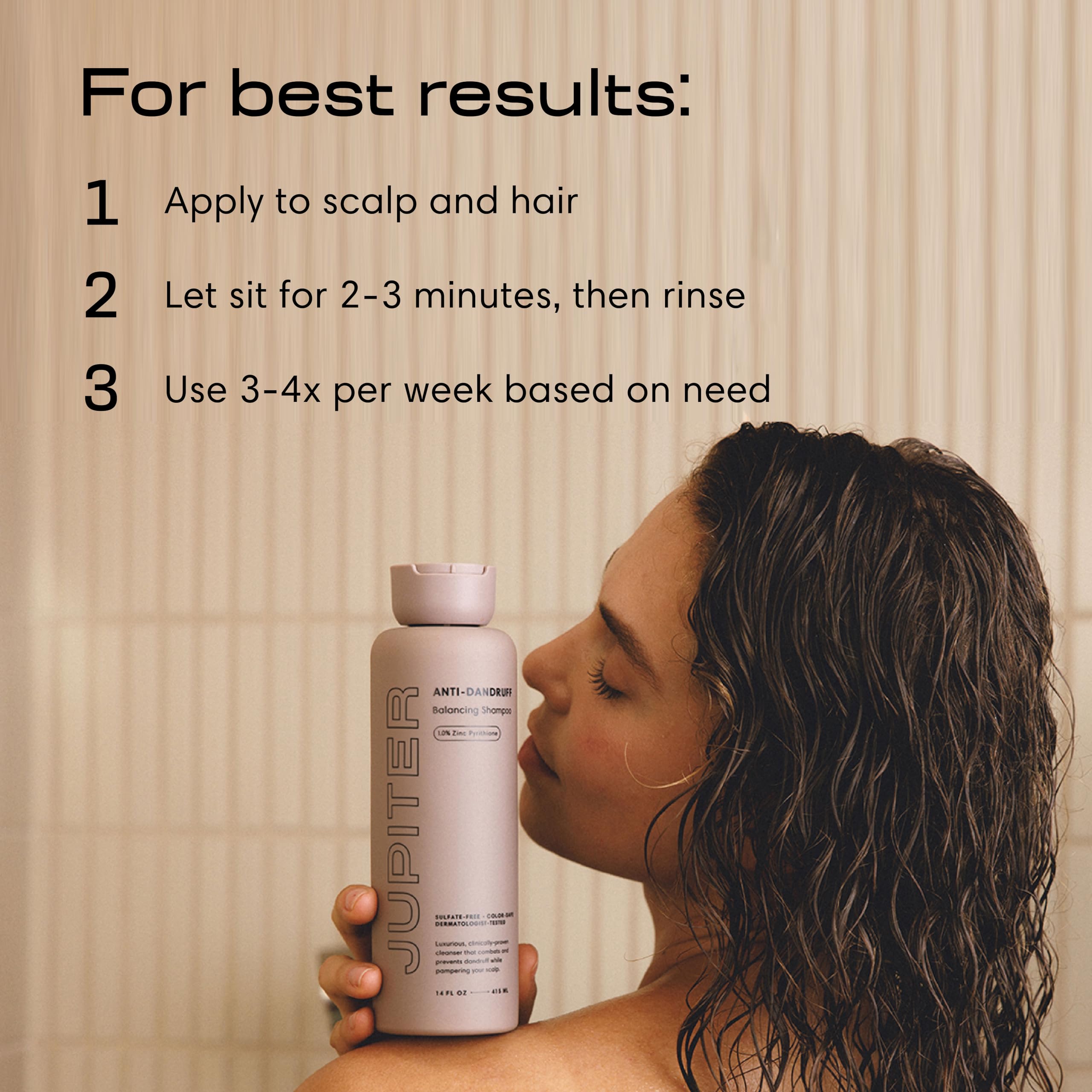 Jupiter Anti Dandruff Shampoo algae extract nourishes scalp hydration.