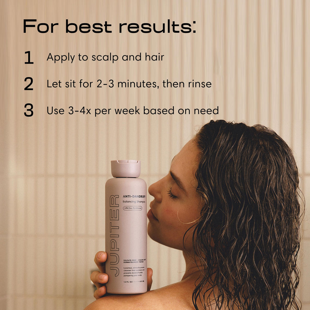 Jupiter Anti Dandruff Shampoo algae extract nourishes scalp hydration.