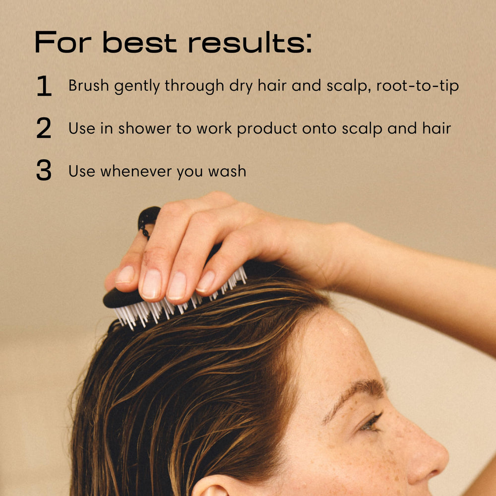 Jupiter Scalp Exfoliator waterproof design stores easily in shower.