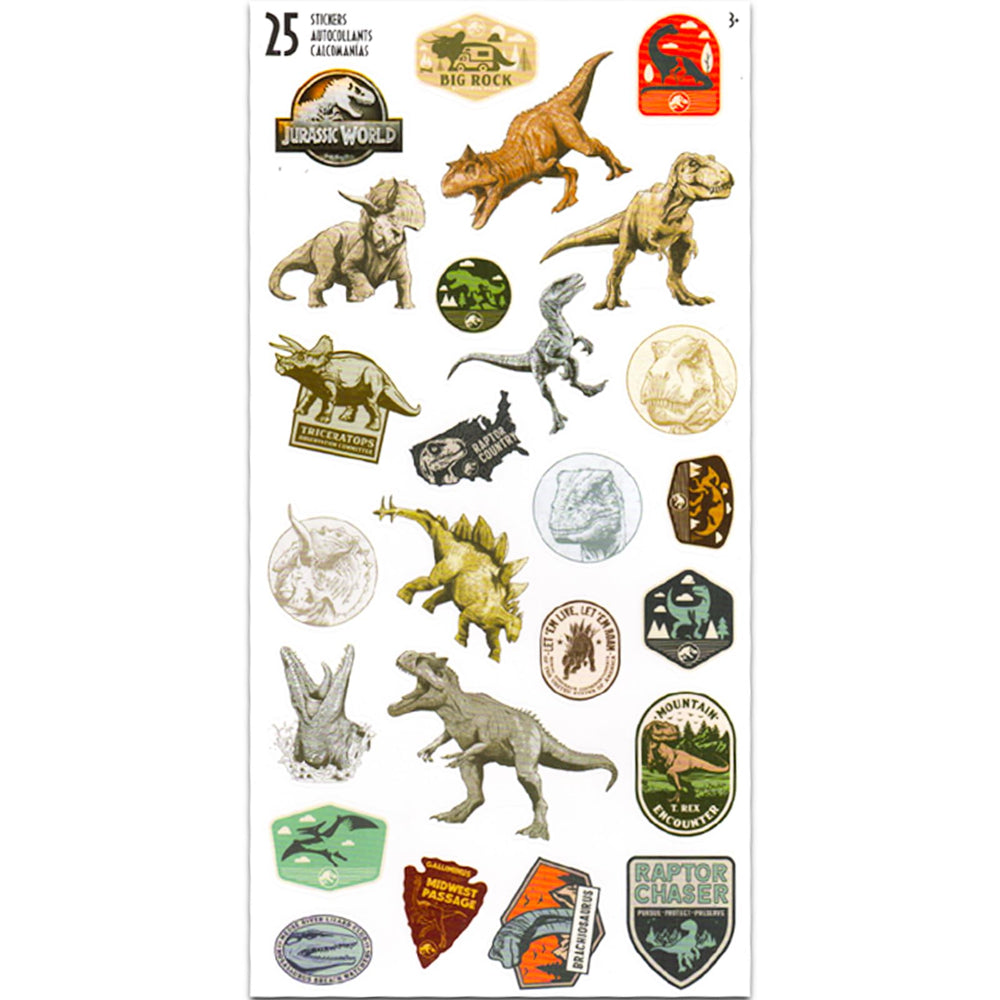 Jurassic World lip balm close-up in seven-pack with dino theme for kids' adventures.