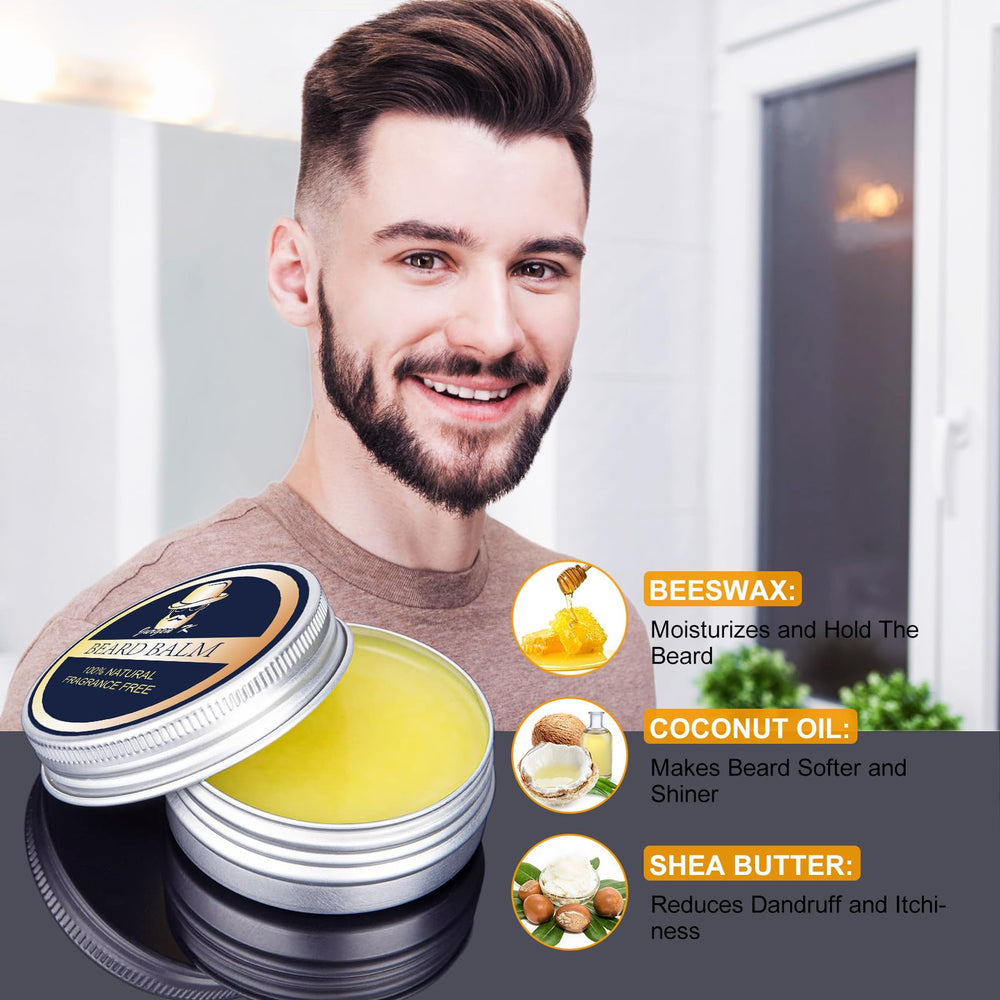 Jurgen K beard growth kit beard oil balm bottle nourishes and softens
