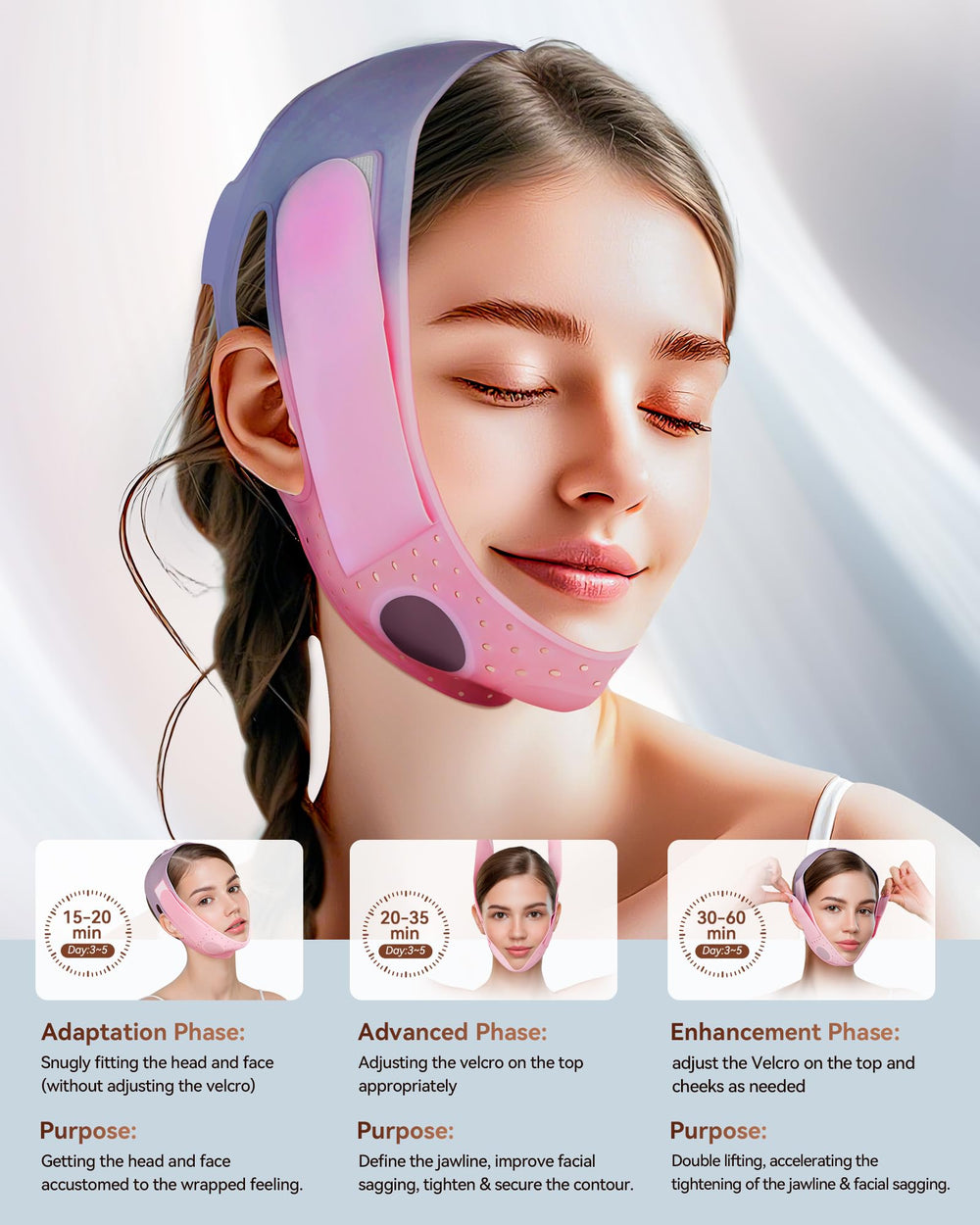 JUSMORE V-Line 3D-fit design with ear relief for comfortable all-day wear