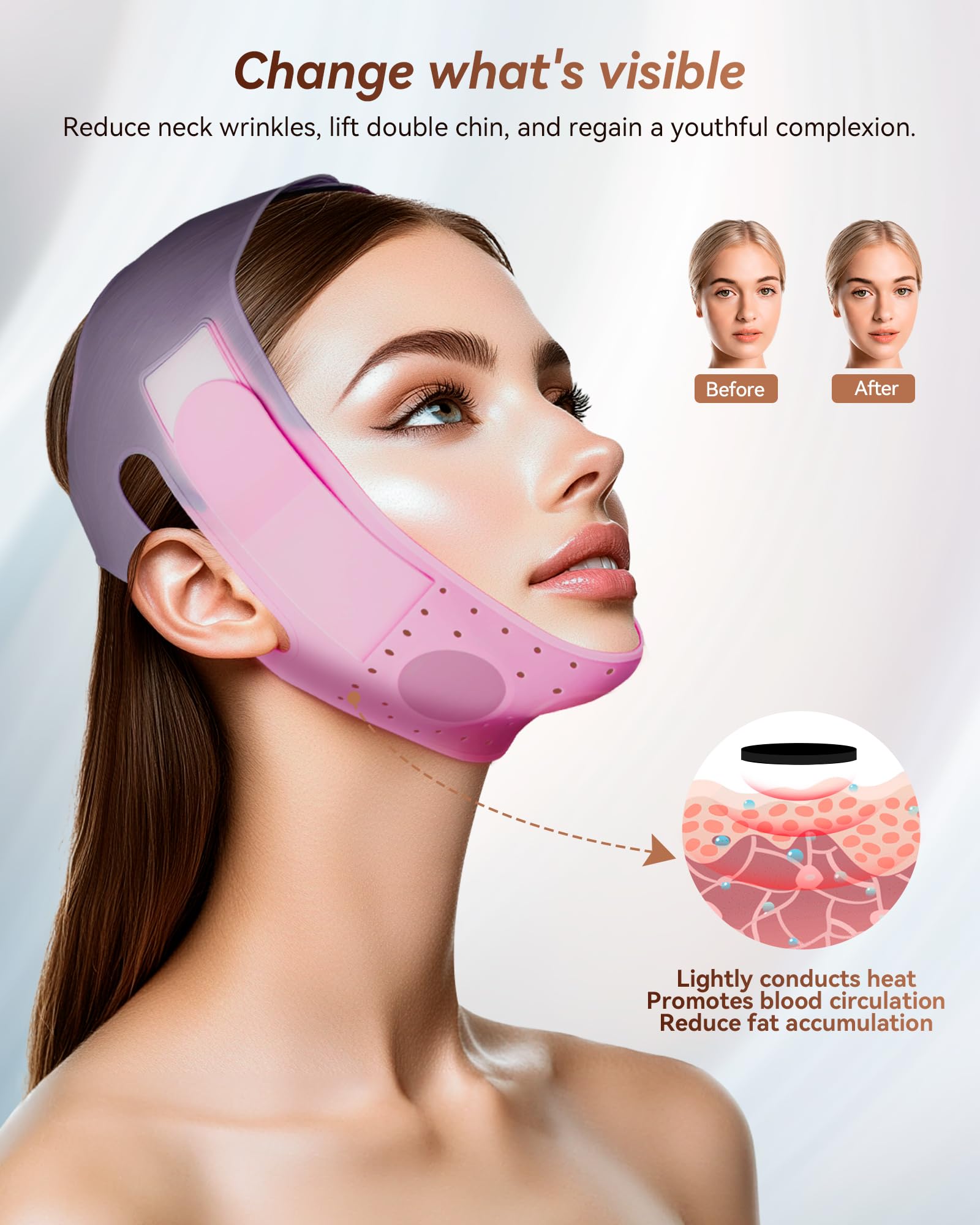 JUSMORE V-Line Rosy Mauve silicone close-up highlighting skin-safe material