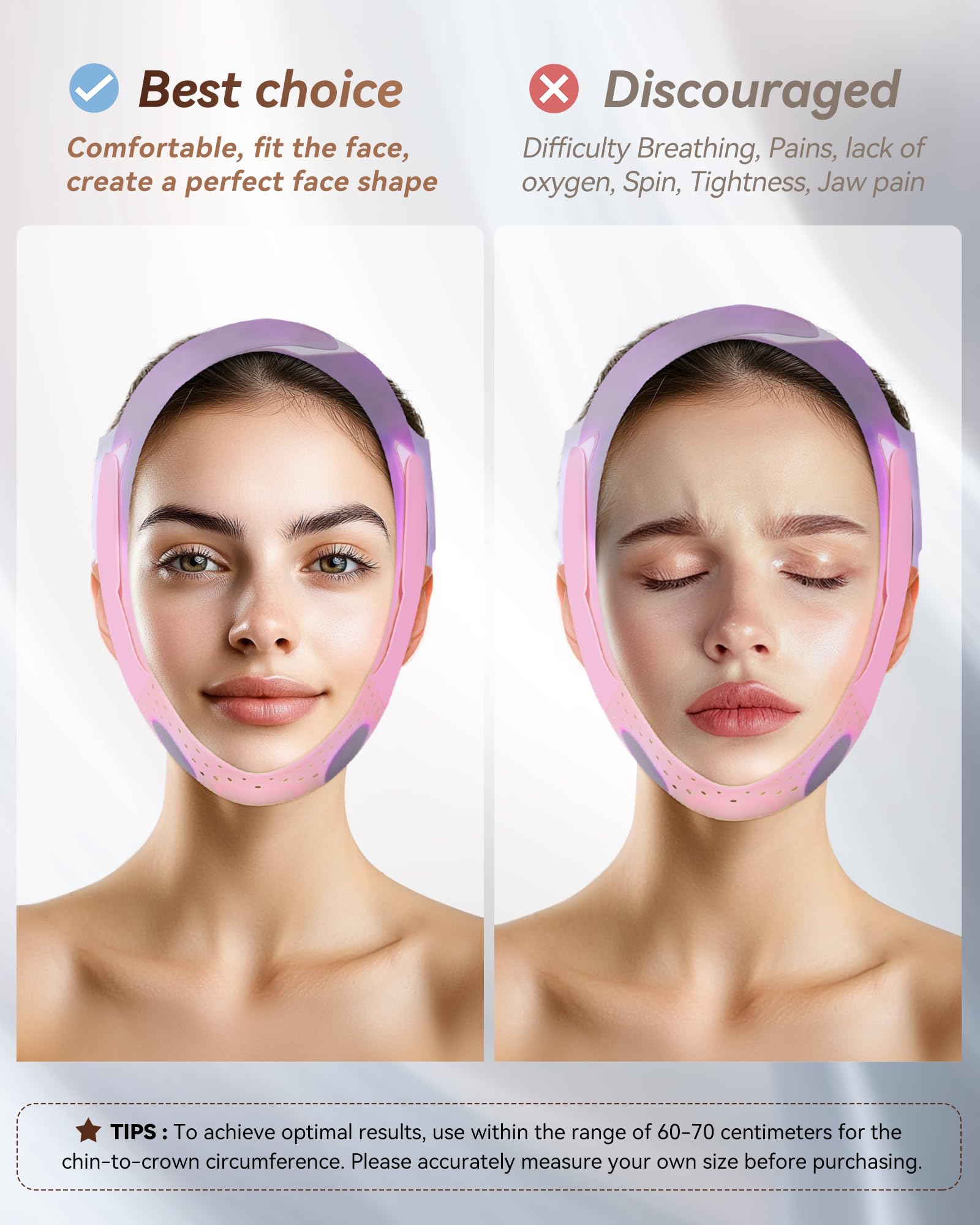 JUSMORE V-Line Sculpting Face Mask Sakura Pink ear-relief design prevents pressure