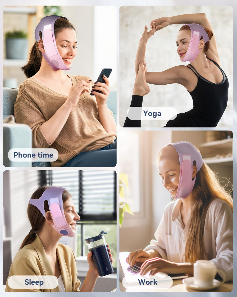 JUSMORE V-Line Sculpting Mask breathable silicone surface supports daily wear.